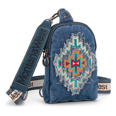 MW1210-210 Montana West Embroidered Aztec Collection Sling Bag