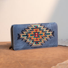 MW1210-W010 Montana West Aztec Collection Jean Denim Wallet