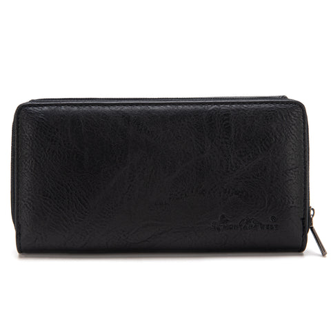 MW1281-W010 Montana West Embroidered Wallet - Black