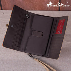 MW1252-W018 Montana West Embroidered Buckle Collection Wallet