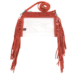 MW1257-A191  Montana West Western Fringe Stadium Clear Crossbody Bag