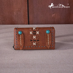 MW1259-W010 Montana West Feather Collection Wallet