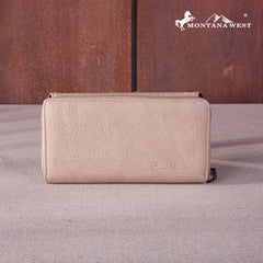 MW1259-W010 Montana West Feather Collection Wallet