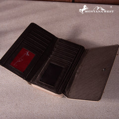 MW1259-W010 Montana West Feather Collection Wallet