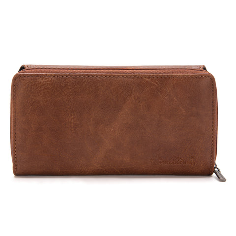 MW1281-W010 Montana West Embroidered Wallet -Brown