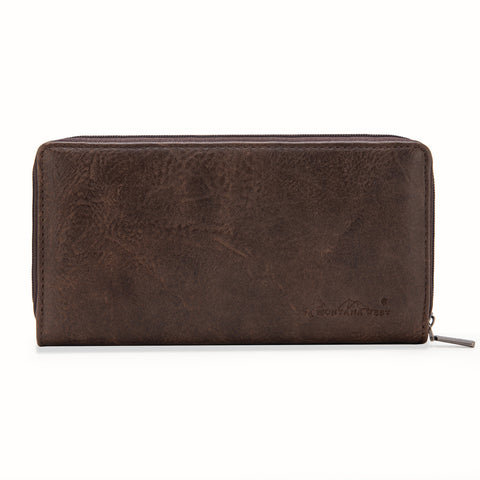 MW1281-W010 Montana West Embroidered Wallet -Coffee