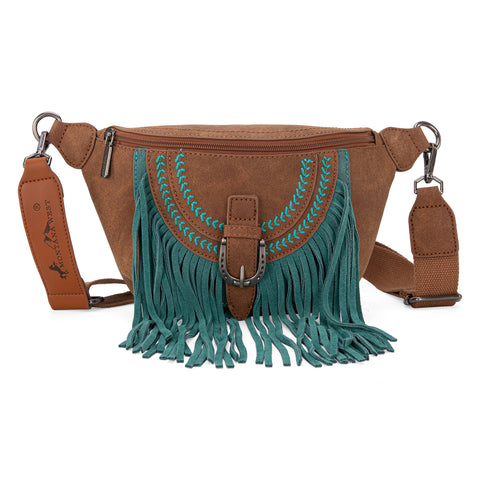 MW1289-194 Montana West Buckle Fringe Collection Fanny Pack