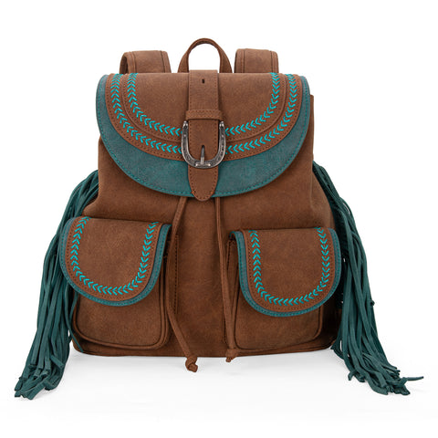 MW1289-9110 Montana West Fringe Buckle Collection Backpack