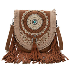 MW1291-8360 Montana West Concho Fringe Collection Saddle Bag/Crossbody