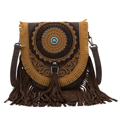 MW1291-8360 Montana West Concho Fringe Collection Saddle Bag/Crossbody