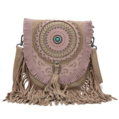 MW1291-8360 Montana West Concho Fringe Collection Saddle Bag/Crossbody