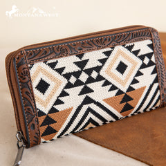 MW1292-W022  Montana West Tapestry Aztec Collection Wallet