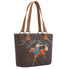 MW1297G-8317 Montana West Embroidered Collection Concealed Carry Tote -Coffee