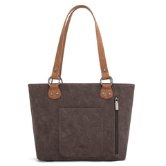 MW1297G-8317 Montana West Embroidered Collection Concealed Carry Tote -Coffee