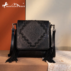 MW1299G-9360 Montana West Tooled Fringe Collection Concealed Carry Crossbody