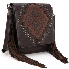 MW1299G-9360 Montana West Tooled Fringe Collection Concealed Carry Crossbody