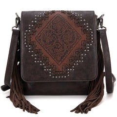 MW1299G-9360 Montana West Tooled Fringe Collection Concealed Carry Crossbody