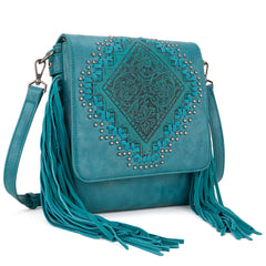 MW1299G-9360 Montana West Tooled Fringe Collection Concealed Carry Crossbody