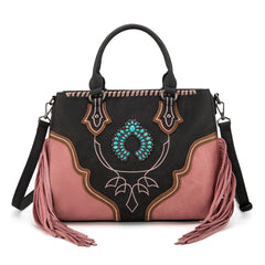 MW1302-8322 Montana West Concho Fringe Tote/Crossbody