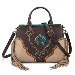 MW1302-8322 Montana West Concho Fringe Tote/Crossbody