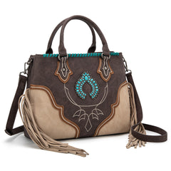 MW1302-8322 Montana West Concho Fringe Tote/Crossbody