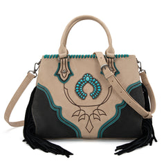 MW1302-8322 Montana West Concho Fringe Tote/Crossbody