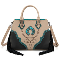 MW1302-8322 Montana West Concho Fringe Tote/Crossbody