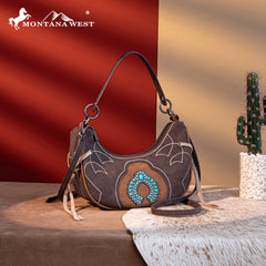 MW1302-919  Montana West Concho Collection Crescent Crossbody Bag