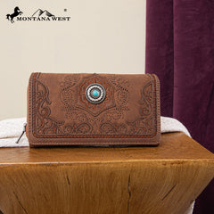 MW1307-W010 Montana West Embroidered Concho Collection Wallet