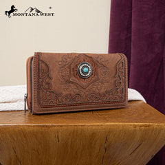 MW1307-W010 Montana West Embroidered Concho Collection Wallet