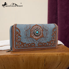 MW1307-W010 Montana West Embroidered Concho Collection Wallet