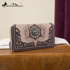 MW1307-W010 Montana West Embroidered Concho Collection Wallet