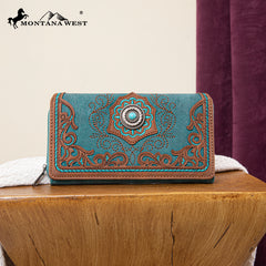 MW1307-W010 Montana West Embroidered Concho Collection Wallet