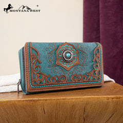 MW1307-W010 Montana West Embroidered Concho Collection Wallet