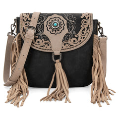 MW1307-8360 Montana West Concho Embroidered Concho Collection Saddle Bag/Crossbody