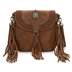 MW1307-8360 Montana West Concho Embroidered Concho Collection Saddle Bag/Crossbody