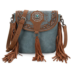 MW1307-8360 Montana West Concho Embroidered Concho Collection Saddle Bag/Crossbody