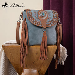 MW1307-8360 Montana West Concho Embroidered Concho Collection Saddle Bag/Crossbody