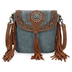 MW1307-8360 Montana West Concho Embroidered Concho Collection Saddle Bag/Crossbody