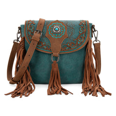 MW1307-8360 Montana West Concho Embroidered Concho Collection Saddle Bag/Crossbody