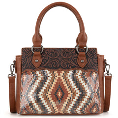 MW1308-8360  Montana West Tooled Aztec Collection Tote/Crossbody