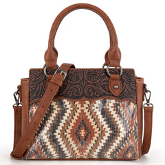 MW1308-8360  Montana West Tooled Aztec Collection Tote/Crossbody