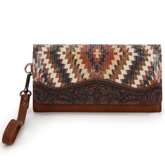 MW1308-W002 Montana West Tooled Aztec Collection Wallet