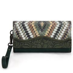 MW1308-W002 Montana West Tooled Aztec Collection Wallet