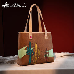 MW1309G-8317W  Montana West Embroidered Tote with Wallet Set