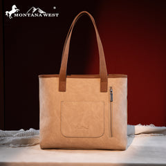 MW1309G-8317W  Montana West Embroidered Tote with Wallet Set