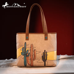 MW1309G-8317W  Montana West Embroidered Tote with Wallet Set