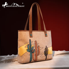 MW1309G-8317W  Montana West Embroidered Tote with Wallet Set