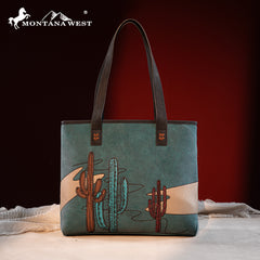 MW1309G-8317W  Montana West Embroidered Tote with Wallet Set