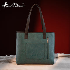 MW1309G-8317W  Montana West Embroidered Tote with Wallet Set